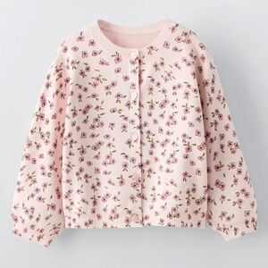 Zara kids Floral Pink Button-Up Cardigan, NWOT, 2T